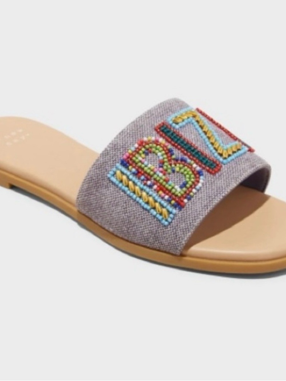 Women's Nehemia Beaded Canvas Slide Sandals - a New Day™ Navy Blue Size 10
New